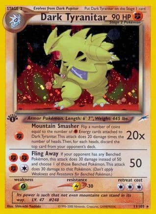 Dark Tyranitar — Neo Destiny Pokémon TCG card by Shin-ichi Yoshida