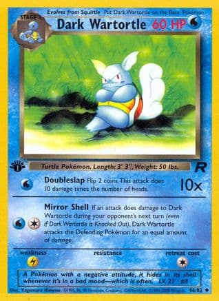 Dark Wartortle — Team Rocket Pokémon TCG card by Kagemaru Himeno