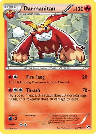 Darmanitan — Black and White Pokémon TCG card by Naoki Saito