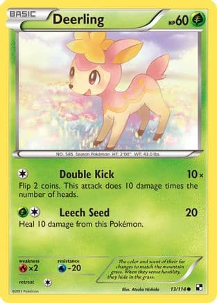 Deerling — Black and White Pokémon TCG card by Atsuko Nishida