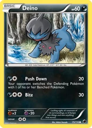 Deino (75) — Plasma Freeze Pokémon TCG card by Midori Harada