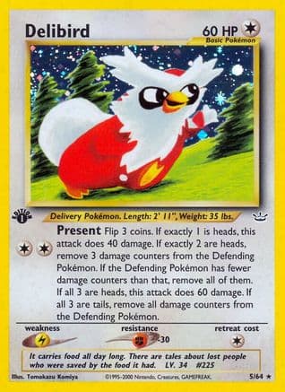 Delibird — Neo Revelation Pokémon TCG card by Tomokazu Komiya