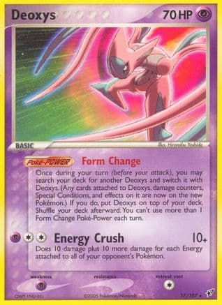 Deoxys (Attack Forme) — EX Deoxys Pokémon TCG card by Hironobu Yoshida