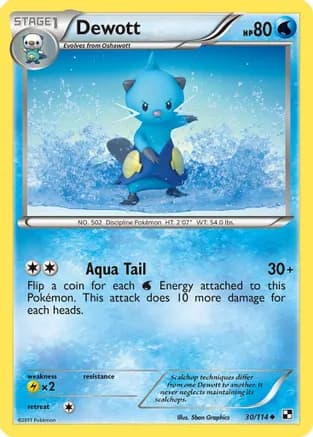 Dewott (30) — Black and White Pokémon TCG card by Sbon Graphics