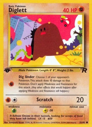Diglett — Team Rocket Pokémon TCG card by Sumiyoshi Kizuki