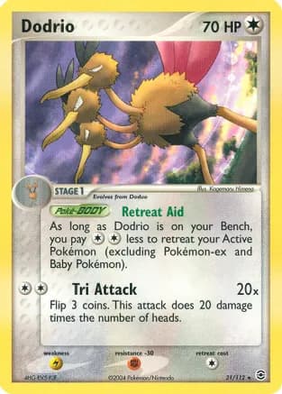 Dodrio — EX FireRed & LeafGreen Pokémon TCG card by Kagemaru Himeno