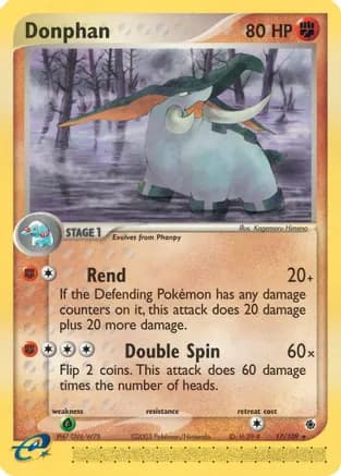 Donphan — EX Ruby and Sapphire Pokémon TCG card by Kagemaru Himeno