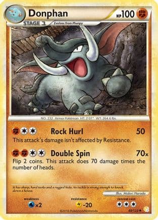 Donphan — HeartGold SoulSilver Pokémon TCG card by Midori Harada