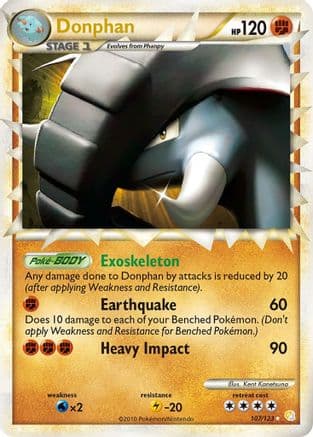 Donphan (Prime) — HeartGold SoulSilver Pokémon TCG card by Kent Kanetsuna