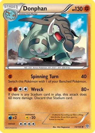 Donphan — Plasma Storm Pokémon TCG card by Shin Nagasawa
