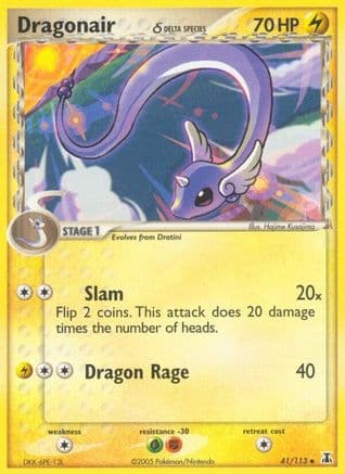 Dragonair - 41/113 (Delta Species) — Delta Species Pokémon TCG card by Hajime Kusajima