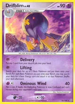 Drifblim — Stormfront Pokémon TCG card by Hajime Kusajima