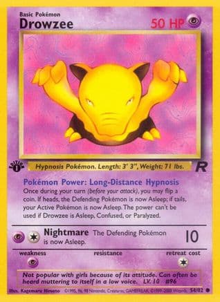 Drowzee — Team Rocket Pokémon TCG card by Midori Harada