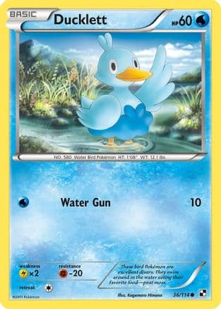 Ducklett — Black and White Pokémon TCG card by Atsuko Nishida
