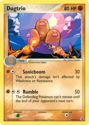 Dugtrio — EX FireRed & LeafGreen Pokémon TCG card by Hajime Kusajima