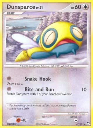 Dunsparce — Mysterious Treasures Pokémon TCG card by Midori Harada