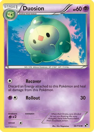 Duosion — Black and White Pokémon TCG card by Shin Nagasawa