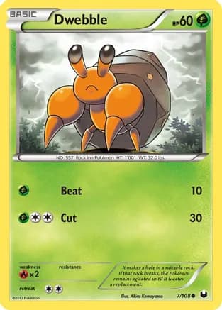 Dwebble — Dark Explorers Pokémon TCG card by Akira Komayama