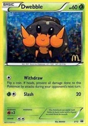 Dwebble - 3/12 — McDonald's Promos 2012 Pokémon TCG card by MAKI
