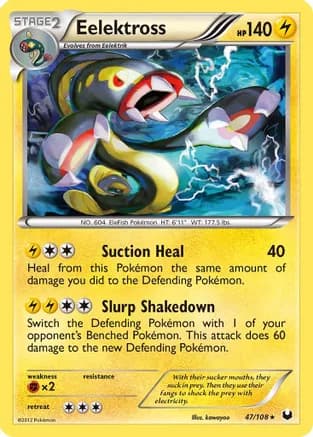 Eelektross — Dark Explorers Pokémon TCG card by kawayoo