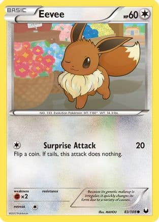 Eevee (83) — Dark Explorers Pokémon TCG card by MAHOU