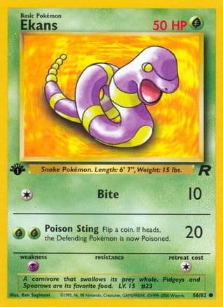Ekans — Team Rocket Pokémon TCG card by Ken Sugimori