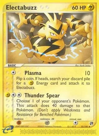 Electabuzz — EX Sandstorm Pokémon TCG card by Kouki Saitou