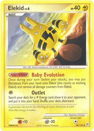 Elekid — Diamond and Pearl Pokémon TCG card by Kagemaru Himeno