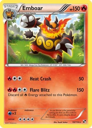 Emboar (19) — Black and White Pokémon TCG card by Kouki Saito