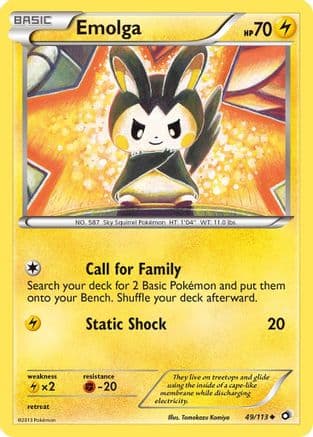 Emolga — Legendary Treasures Pokémon TCG card by Tomokazu Komiya