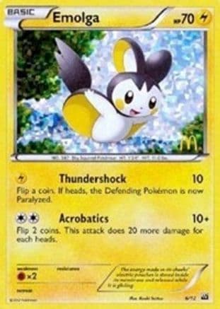 Emolga - 6/12 — McDonald's Promos 2012 Pokémon TCG card by Mika Nishida