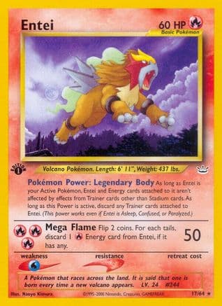 Entei (17) — Neo Revelation Pokémon TCG card by Naoyo Kimura