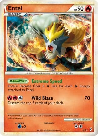 Entei (Shiny) — Call of Legends Pokémon TCG card by Yuri Umemuro