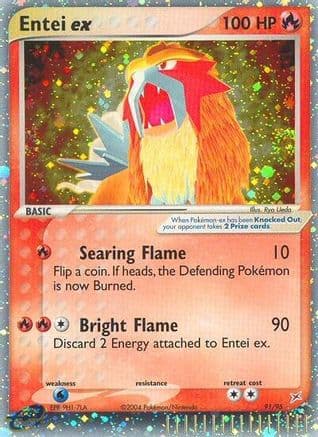 Entei ex — EX Team Magma vs Team Aqua Pokémon TCG card by Ryo Ueda