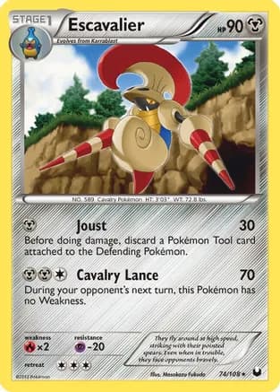Escavalier — Dark Explorers Pokémon TCG card by Masakazu Fukuda
