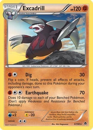 Excadrill (57) — Emerging Powers Pokémon TCG card by Shin Nagasawa