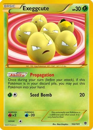 Exeggcute (102 Secret Rare) — Plasma Blast Pokémon TCG card by Sbon Graphics