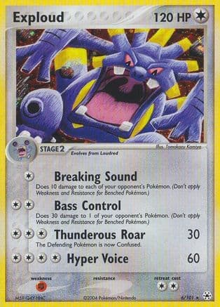 Exploud — EX Hidden Legends Pokémon TCG card by Tomokazu Komiya