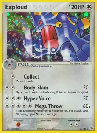 Exploud — EX Emerald Pokémon TCG card by Hajime Kusajima