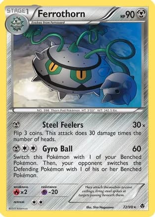 Ferrothorn (72) — Emerging Powers Pokémon TCG card by Shin Nagasawa