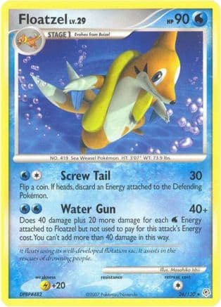 Floatzel — Diamond and Pearl Pokémon TCG card by Masahiko Ishii
