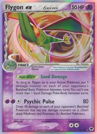 Flygon ex (Delta Species) — EX Dragon Frontiers Pokémon TCG card by Atsuko Nishida