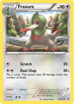 Fraxure — Noble Victories Pokémon TCG card by Kagemaru Himeno