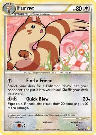 Furret — HeartGold SoulSilver Pokémon TCG card by MAHOU