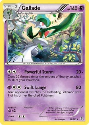 Gallade — Plasma Storm Pokémon TCG card by kawayoo