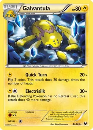 Galvantula — Dark Explorers Pokémon TCG card by Akira Komayama