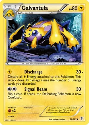 Galvantula — Plasma Storm Pokémon TCG card by Hajime Kusajima