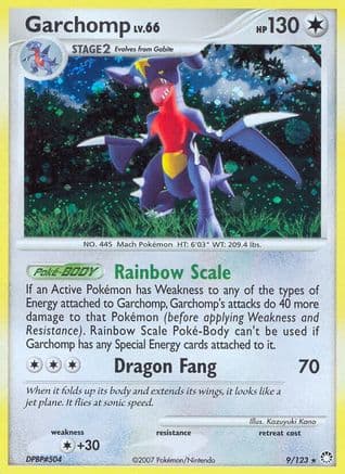 Garchomp — Mysterious Treasures Pokémon TCG card by Kazuyuki Kano
