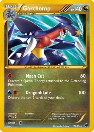 Garchomp (120 Secret Rare) — Plasma Freeze Pokémon TCG card by Ayako Yoshida