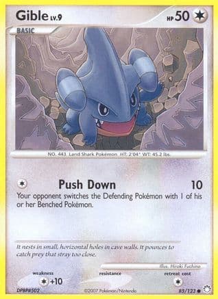 Gible — Mysterious Treasures Pokémon TCG card by Hiroki Fuchino